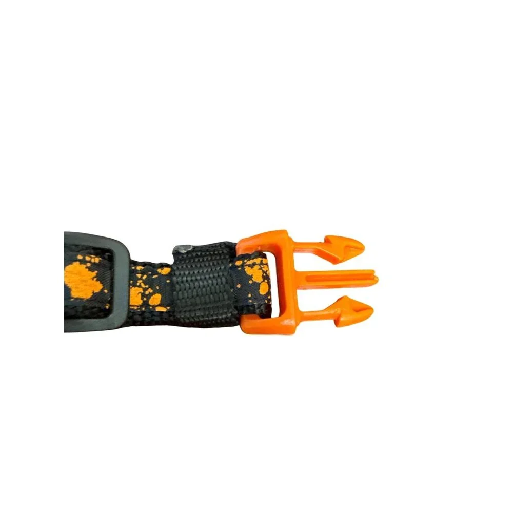 Adjustable Halloween-Themed Black & Orange Cat Collar With Safety Release Pom-Po